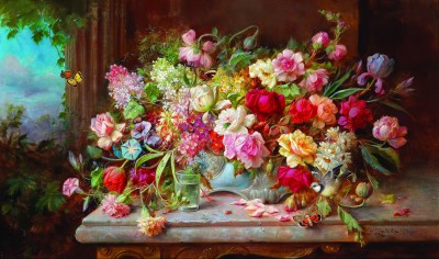 Obraz piękne kwiaty w wazonie - H.Zatzka